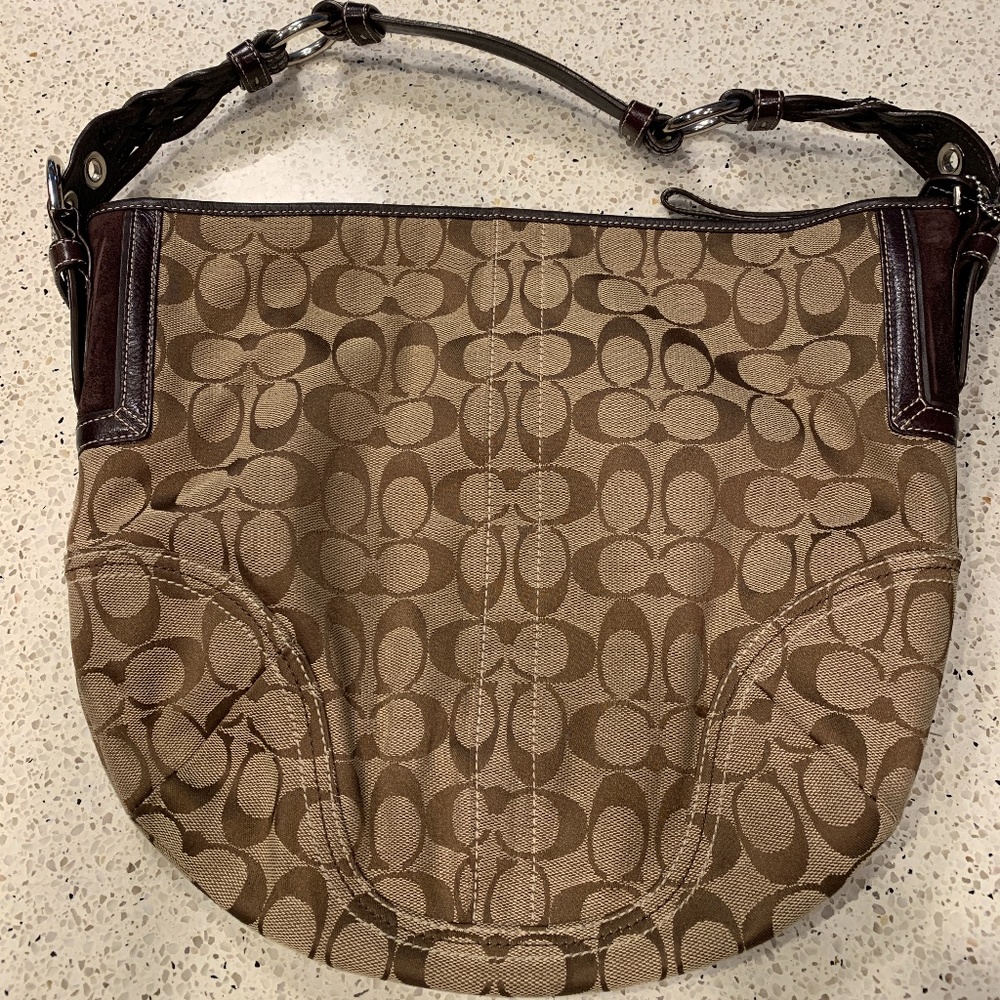 Coach signature jacquard handbag
